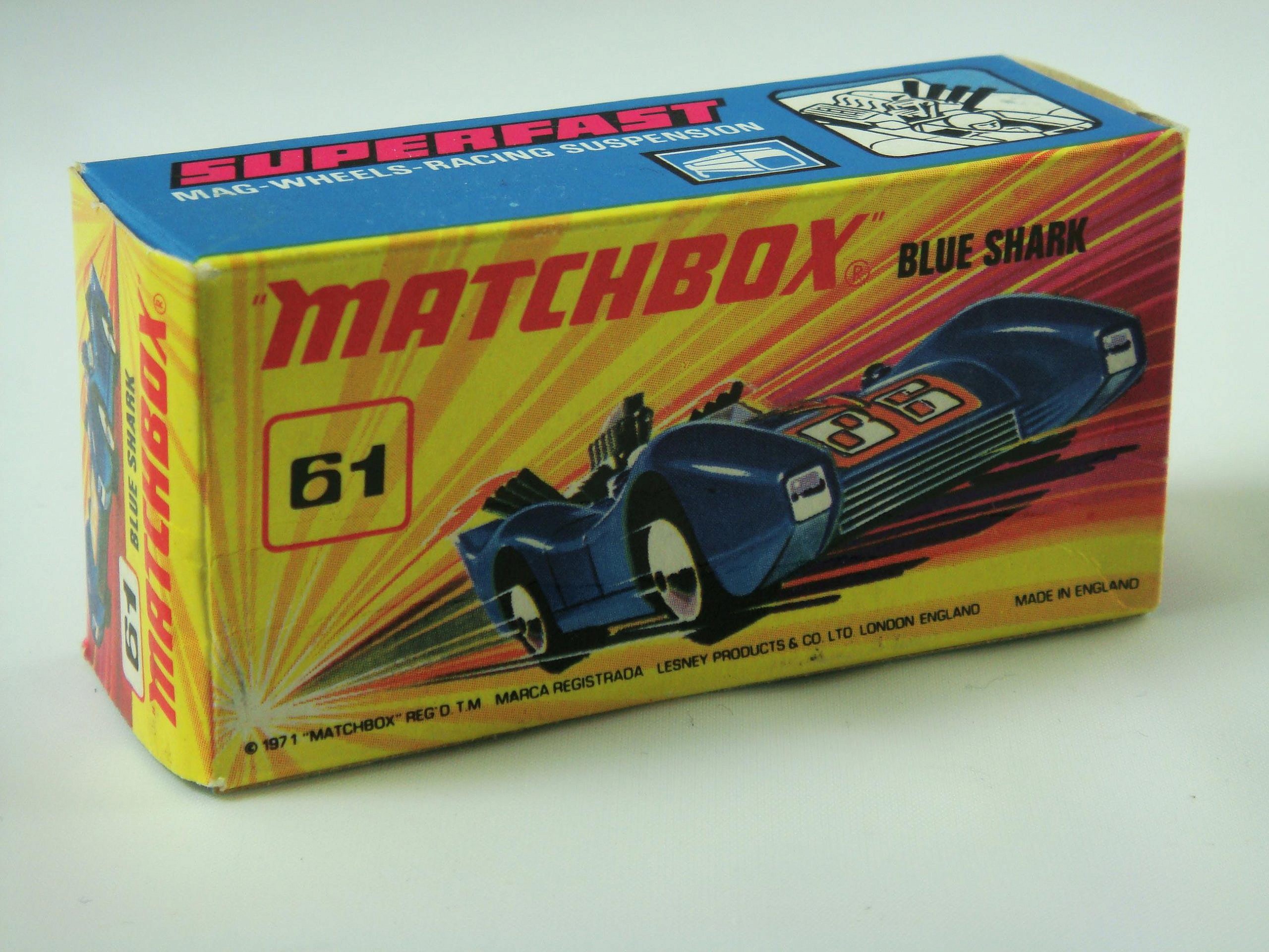 Matchbox Superfast No.61B Blue Shark 1-75 Series Superfast issues We sell and buy quality collectible toys from the 50's, 60's, 70's and 80's