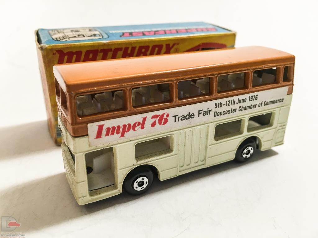 Matchbox Superfast No.17b Daimler Fleetline Londoner Bus “Impel 76” 1-75 Series Superfast issues We sell and buy quality collectible toys from the 50's, 60's, 70's and 80's